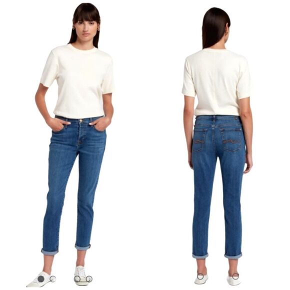 7 for all mankind josefina jeans Button Up Fly Sz 27 - Picture 1 of 14